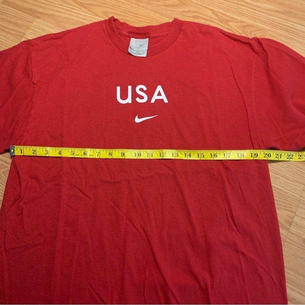 Vintage Y2K Nike Red Center Check USA Shirt XL - Picture 2 of 4